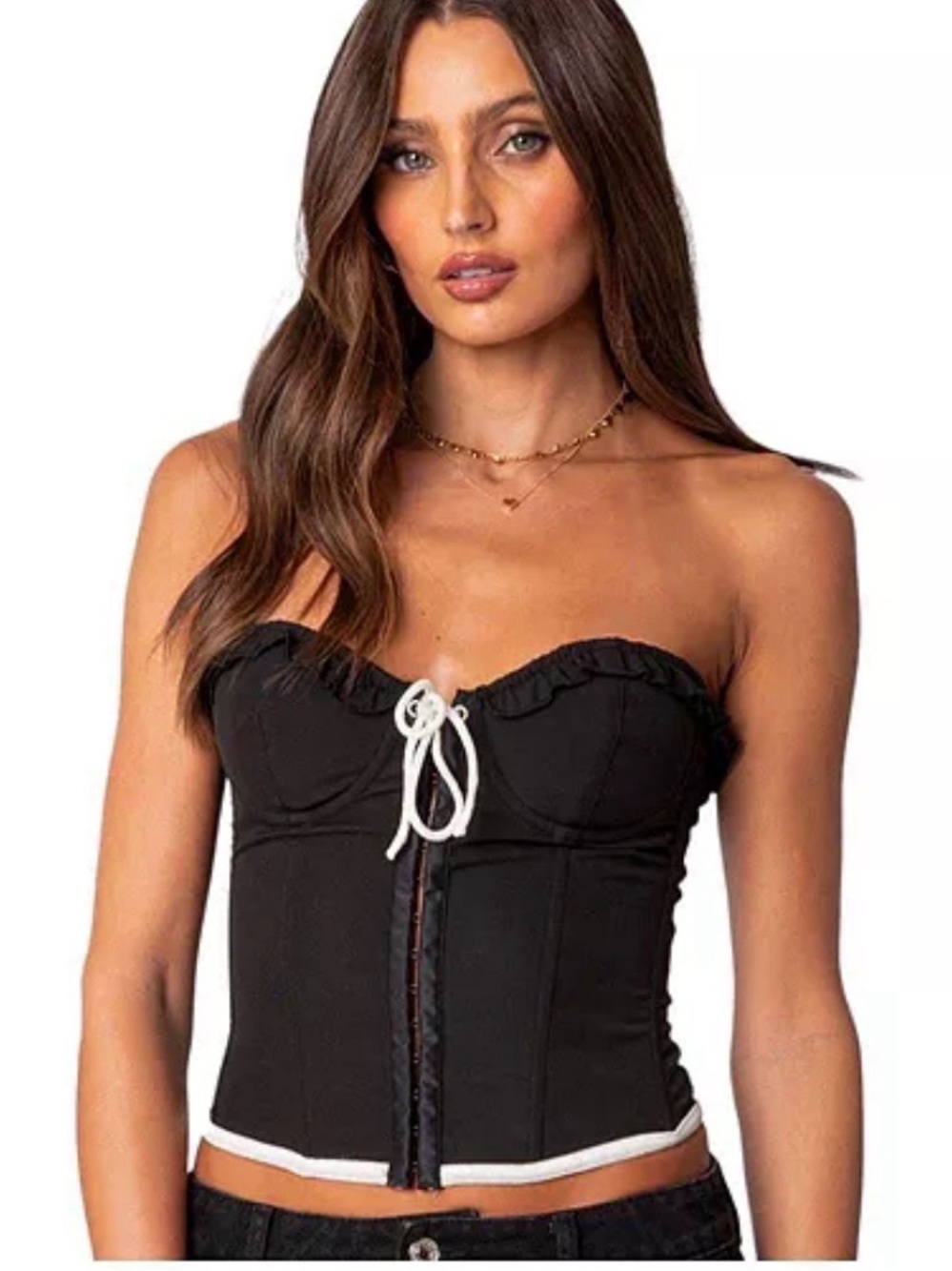 Abbey Tie Front Corset top Edikted